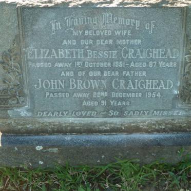 CRAIGHEAD John Brown -1954 &amp; Elizabeth -1951