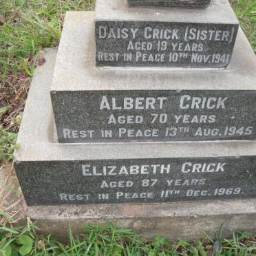 CRICK Albert -1945 :: CRICK Elizabeth -1969 :: CRICK Daisy -1941 :: CRICK Cyril Joseph 1935-1999