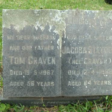CRAVEN Tom -1967 :: STRYDOM  Jacoba nee CRAVEN -1968