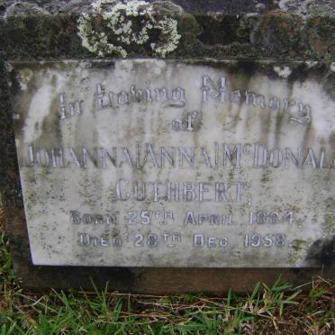 CUTHBERT Johanna McDonald 1884-1958