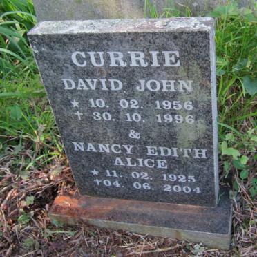 CURRIE Nancy Edith Alice 1925-2004 :: CURRIE David John 1956-1996