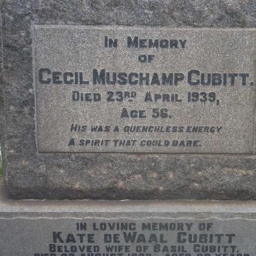 CUBITT Cecil Muschamp -1939