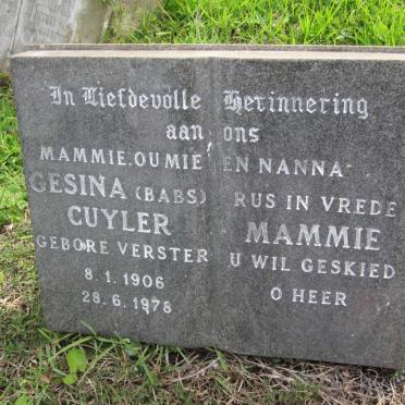 CUYLER Gesina nee VERSTER 1906-1976