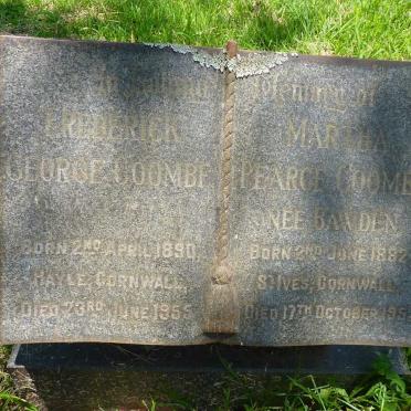 COOMBE Frederick George 1890-1955 &amp; Martha Pearce BAWDEN 1882-1952