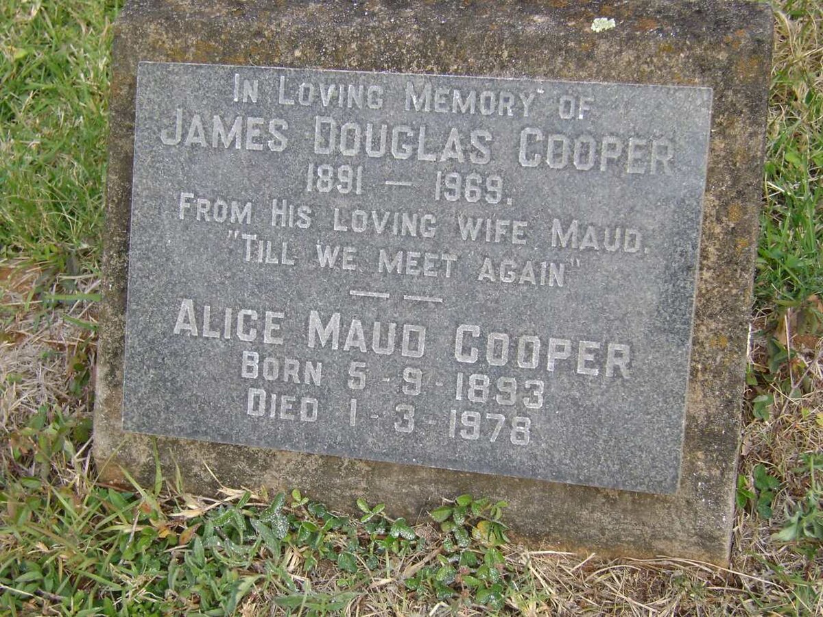 COOPER James Douglas 1891-1969 &amp; Alice Maud  1893-1978