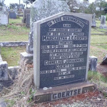 COERTSE Cornelius Johannes 1896-1989 &amp; Margaretha J.C. VENTER 1895-1941