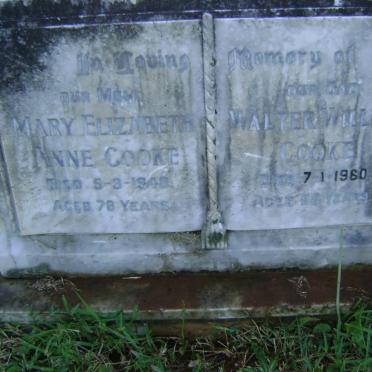 COOKE Walter William -1960 &amp; Mary Elizabeth Anne -1948