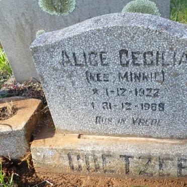 COETZEE Alice Cecilia nee MINNIE 1922-1969