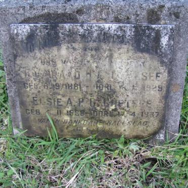 COETSEE Coenraad H.L. 1881-1929 &amp; Elsie A.P. 1888-1937