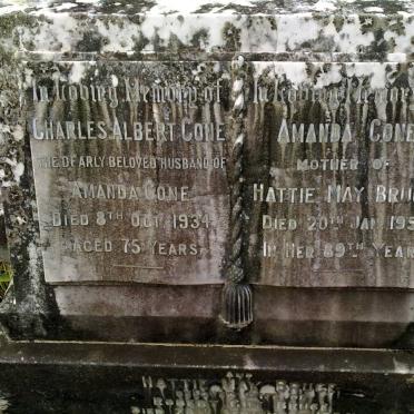 CONE Charles Albert -1934 &amp; Amanda -1951