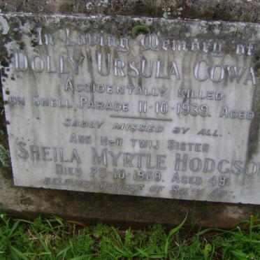 COWAN Dolly Ursula -1939 :: HODGSON Sheila Myrtle -1969