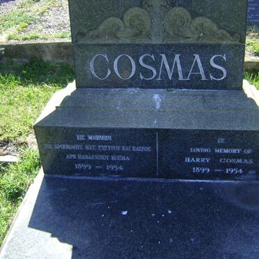 COSMAS Harry 1899-1954 &amp; Katherine 1900-1970
