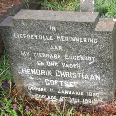 COETSEE Hendrik Christiaan 1890-1961