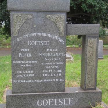 COETSEE Pieter 1888-1967 &amp; Maria Aletta v.d. WALT 1888-1958