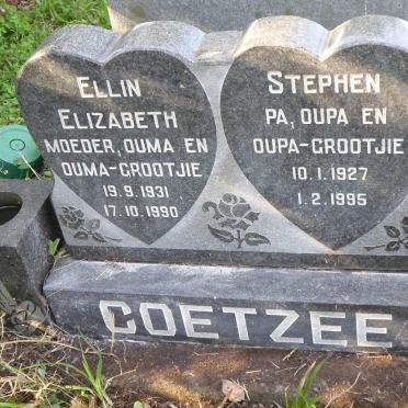 COETZEE Stephen 1927-1995 &amp; Ellin Elizabeth 1931-1990