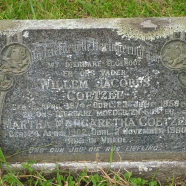 COETZEE Willem Jacobus 1874-1959 &amp; Martha Margaretha 1902-1980