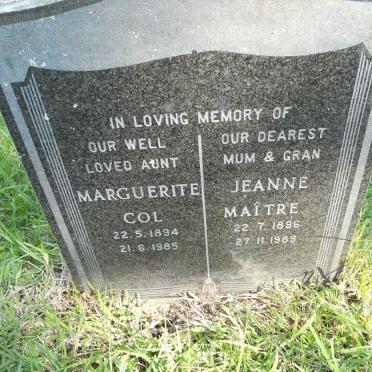 COL Marguerite 1894-1985 :: MAITRE Jeanne 1896-1989