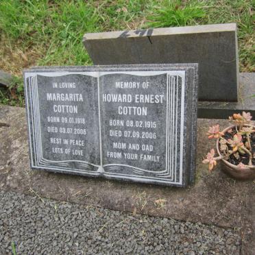 COTTON Howard Ernest 1915-2006 &amp; Margarita 1918-2006