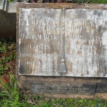 COUTTS William Henry -1949 &amp; Mary Jane -1953