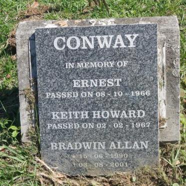 CONWAY Ernest -1966 :: CONWAY Keith Howard  -1967 :: CONWAY Bradwin Allan 1990-2001