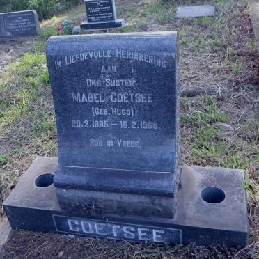 COETSEE Mabel nee HUGO 1895-1968