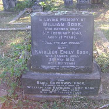 COOK William -1947 &amp; Kathleen Emily -1963 :: COOK Basil Greenway 1905-1953