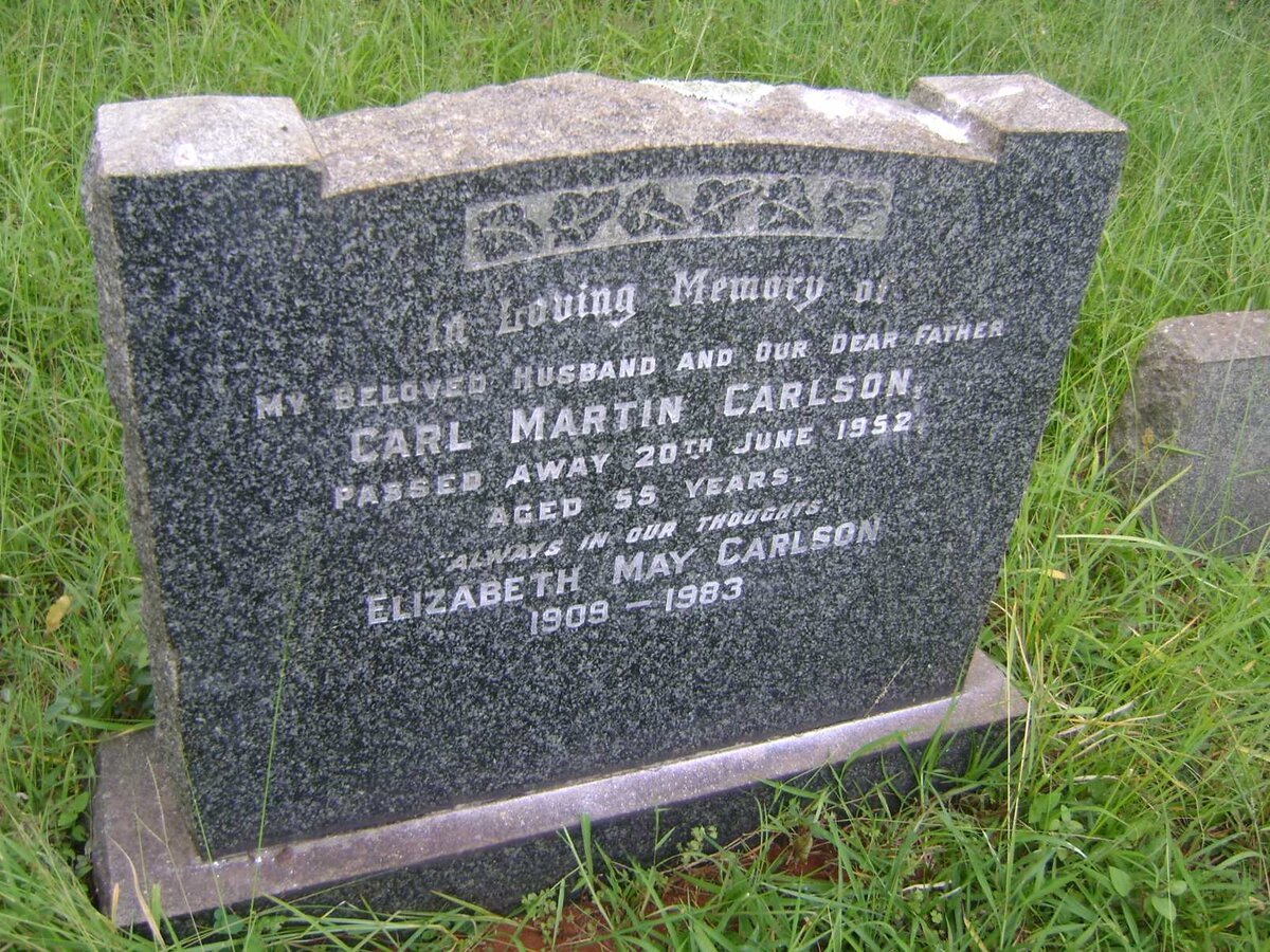 CARLSON Carl Martin -1952 &amp; Elizabeth May 1909-1983