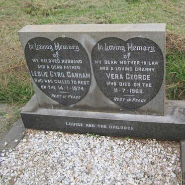 CANHAM Leslie Cyril -1974 :: GEORGE Vera -1968