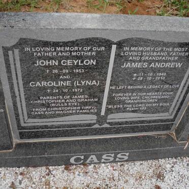 CASS John Ceylon -1953 &amp; Caroline -1972 :: CASS James Andrew 1940-2013
