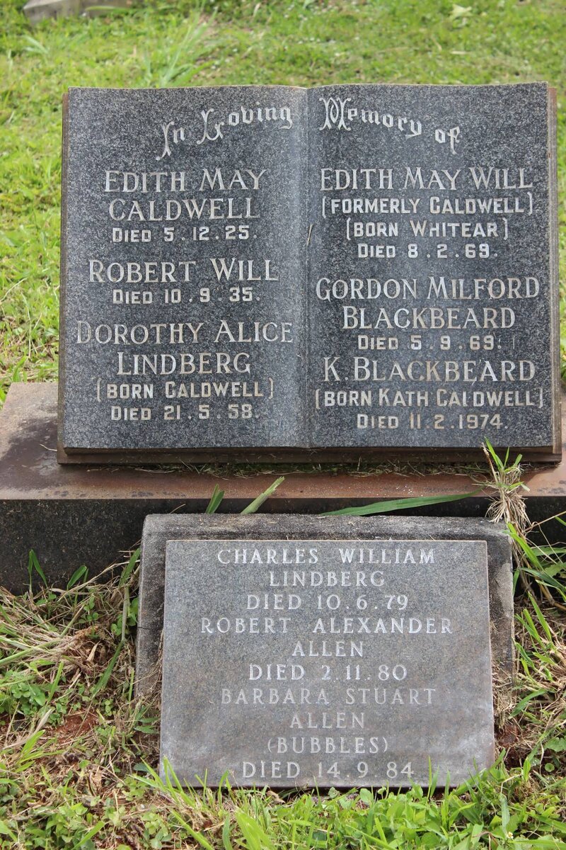 CALDWELL :: WILL :: WHITEAR :: BLACKBEARD :: LINDBERG :: ALLEN