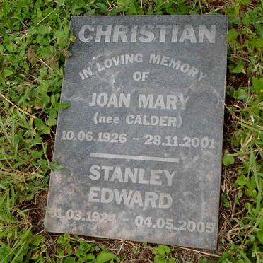CHRISTIAN Stanley Edward 1924-2005 &amp; Joan Mary CALDER 1926-2001