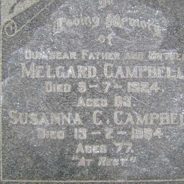 CAMPBELL Melgard -1924 &amp; Susanna C. -1954