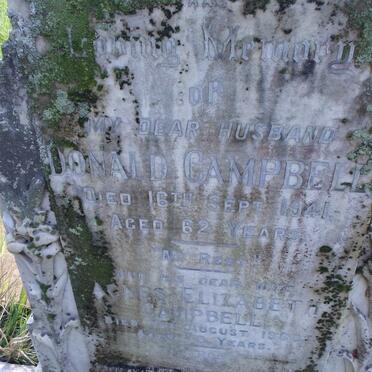 CAMPBELL Donald -1941 &amp; Agnes Elizabeth -1969