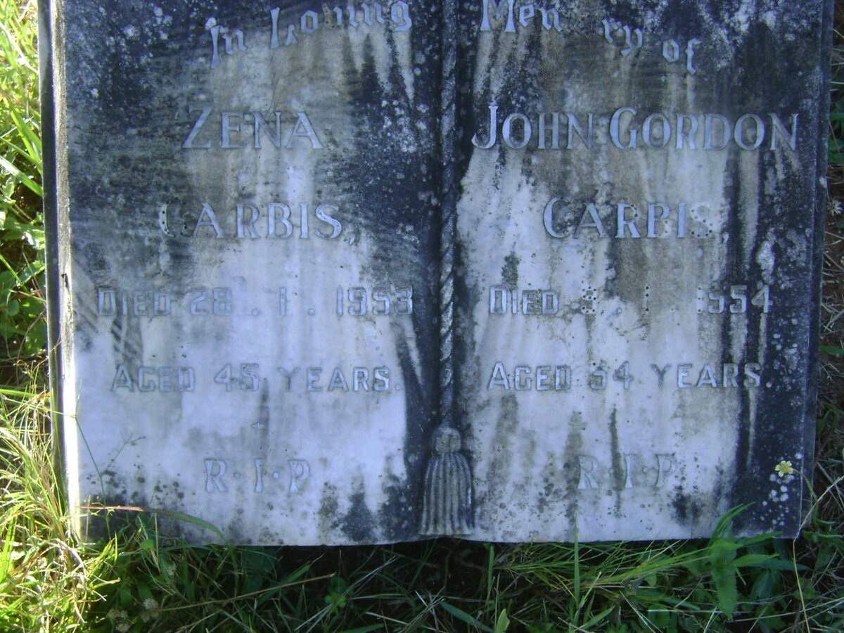 CARBIS John Gordon -1954 &amp; Zena -1953