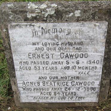 CAWOOD Ernest -1940 &amp; Agnes Beatrice -1988