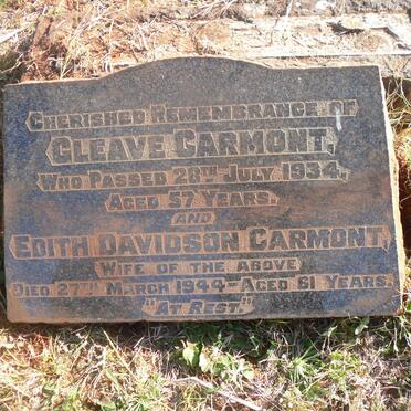 CARMONT Gleave -1934 &amp; Edith Davidson -1944