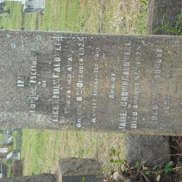 CALDWELL James Brown -1925 &amp; Alice Emily -1923 :: TOOGOOD Dorothy 1890-1955