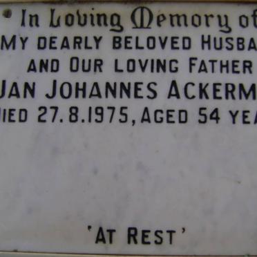 ACKERMAN Jan Johannes -1975