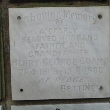 ADAMS Henry George 1905-1980