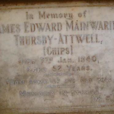 ATTWELL James Edward Mainwaring, Thursby -1940