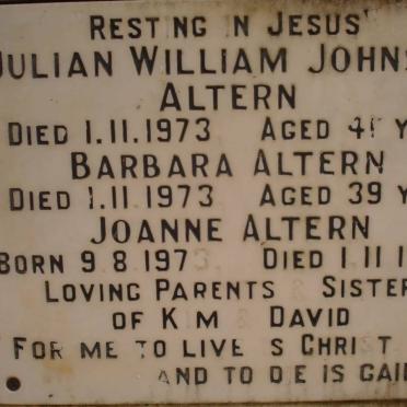 ALTERN Julian William Johnson -1973 &amp; Barbara -1973 :: ALTERN Joanne 1973-1973