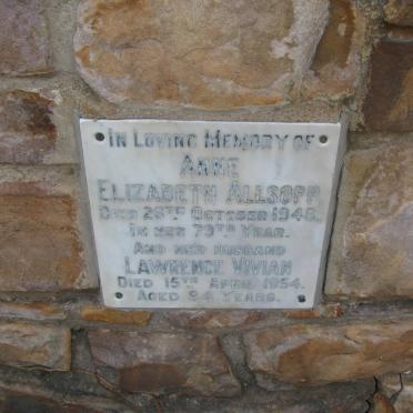 ALLSOPP Lawrence Vivian -1954 &amp; Elizabeth -1948