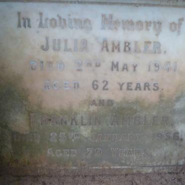 AMBLER Franklin -1956 &amp; Julia -1941