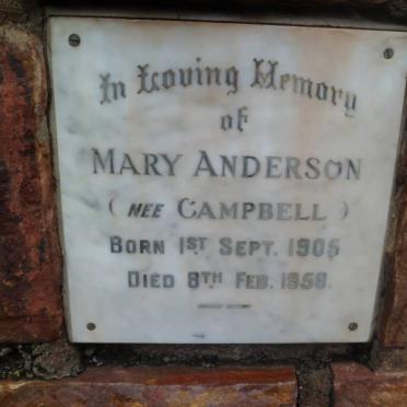 ANDERSON Mary nee CAMPBELL 1905-1958
