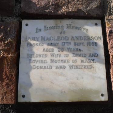 ANDERSON Mary MacLeod -1958