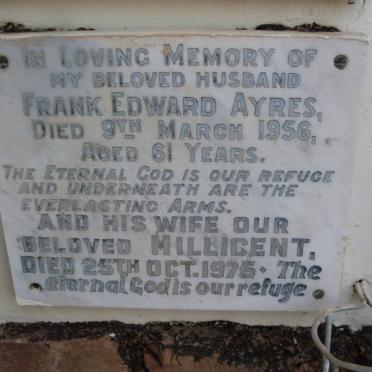 AYRES Frank Edward -1956 &amp; Millicent -1975