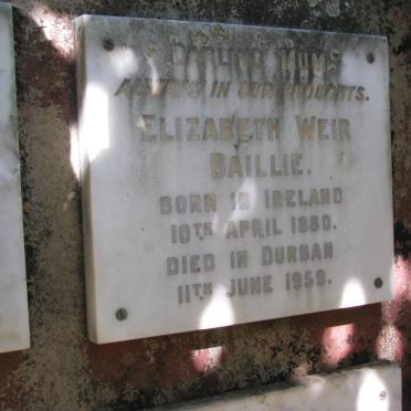 BAILLIE Elizabeth Weir 1880-1959