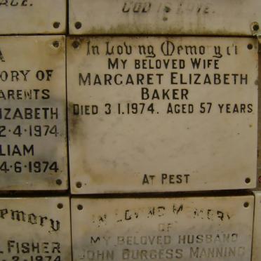 BAKER Margaret Elizabeth -1974
