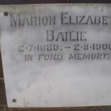 BAILIE Marion Elizabeth 1880-1966