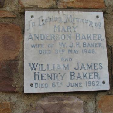 BAKER William James Henry -1962 &amp; Mary Anderson -1946